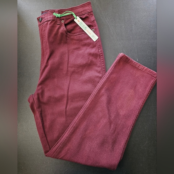 Vintage - NWT - Bill Blass Burgundy Cotton Stretch Jeans - Size 16 - Picture 3 of 5
